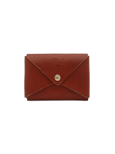 Shop Il Bisonte Men's Vacchetta Leather Envelope Card Case In Vintage Cognac