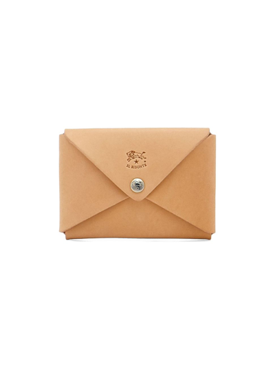 Shop Il Bisonte Men's Vacchetta Leather Envelope Card Case In Natural