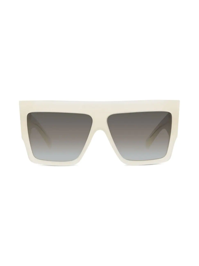 Shop Celine Women's 51mm Rectangular Sunglasses In Shiny Milky Cream