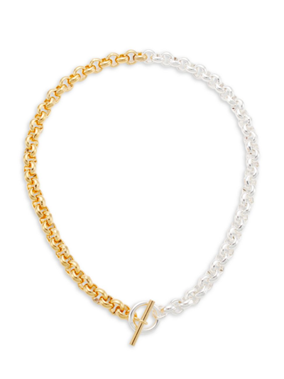 Shop Amber Sceats Women's Rhodes Two-tone 24k Gold-plate & Platinum-plated Chain Necklace