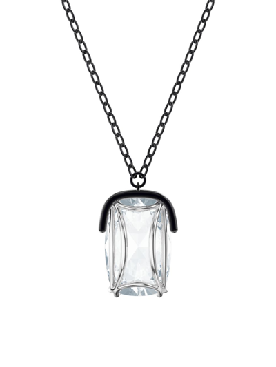 Shop Swarovski Women's Harmonia  Crystal Oversized Black Pendant Necklace