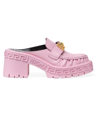 Shop Versace Medusa Biggie Loafers In Candy Oro