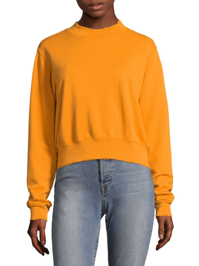 Shop Cotton Citizen Milan Crop Sweatshirt In Oatmeal Crystal