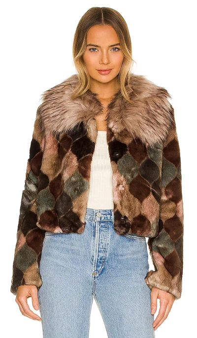 Shop Unreal Fur Casablanca Faux Fur Jacket In Spices