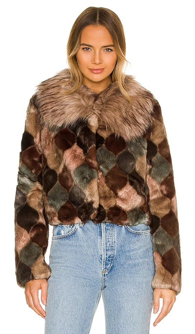 Shop Unreal Fur Casablanca Faux Fur Jacket In Spices