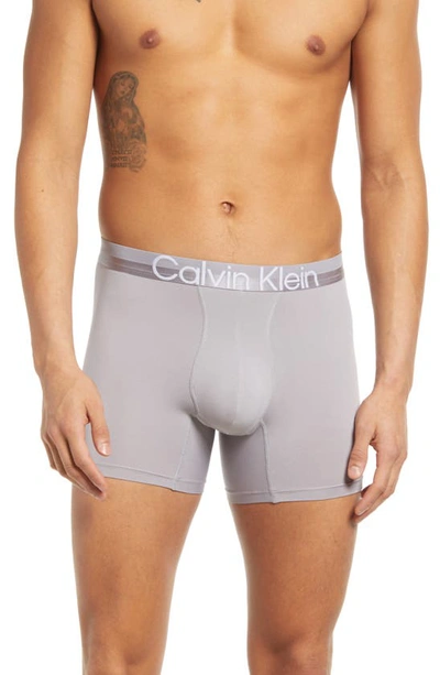 Shop Calvin Klein Boxer Briefs In Ptf Flat Gray