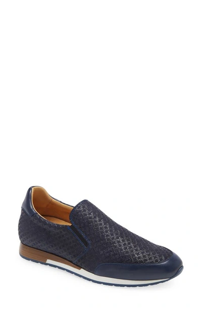 Shop Mezlan Suede & Leather Slip-on Sneaker In Blue