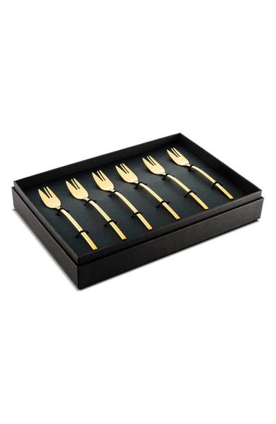 Shop Mepra Due Ice 6-piece Cake Serving Set In Gold