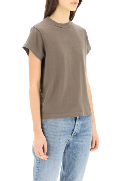 Shop Agolde Anika Cap Sleeve T-shirt In Brown