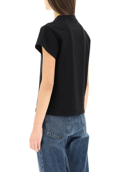 Shop Agolde Anika Cap Sleeve T-shirt In Black