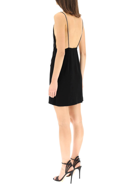 Shop Dsquared2 Mini Dress With Crystals In Black