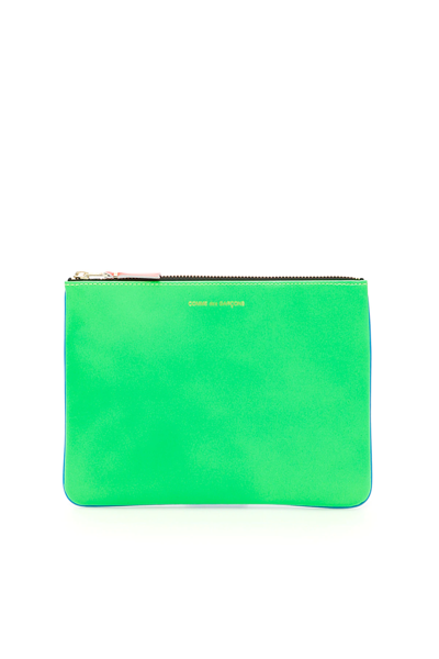 Shop Comme Des Garçons Super Fluo Pouch In Green,blue