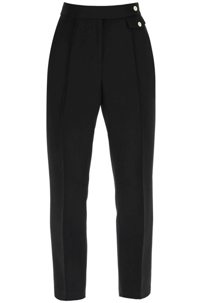 Shop Tory Burch Woven Fabric Trousers In Black