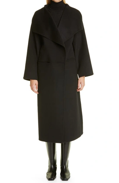 Totême Toteme Annecy Open Front Wool & Cashmere Coat In Black