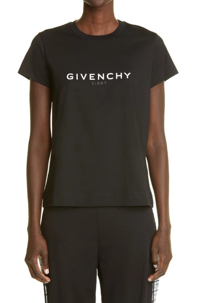 Shop Givenchy Slim Fit Logo Graphic T-shirt In Black