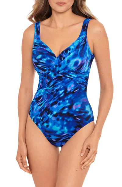 Shop Miraclesuitr Cloud Leopard Revele Underwire One-piece Swimsuit In Blue
