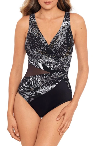 Shop Miraclesuitr Lux Lynx Circe One-piece Swimsuit In Black