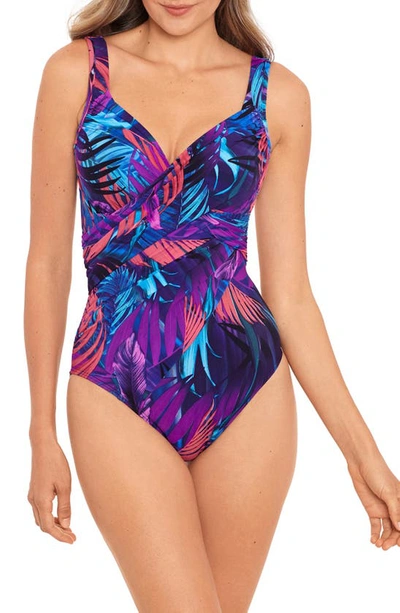 Shop Miraclesuitr Caliente Tropica Revele Underwire One-piece Swimsuit In Framboise Pink