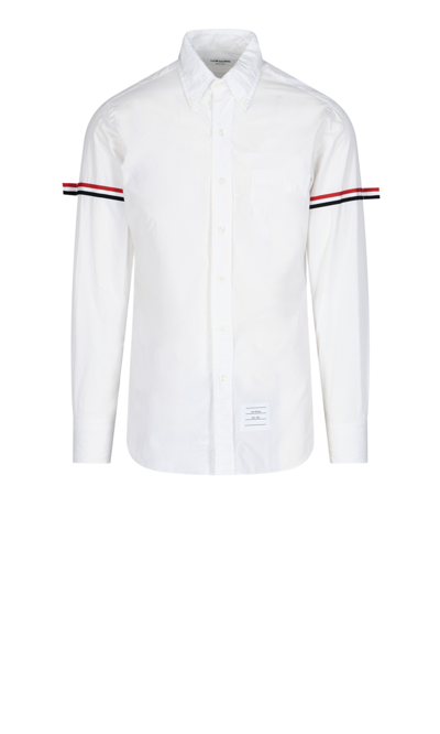 Shop Thom Browne Grosgrain Armband Shirt In White