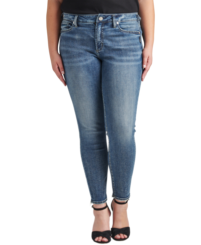 Shop Silver Jeans Co. Plus Size Suki Mid Rise Skinny Leg Jeans In Indigo