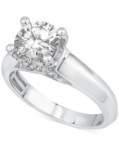 Macy's Diamond Solitaire Engagement Ring (1-5/8 Ct. T.w.) In 14k White Gold In White Gold