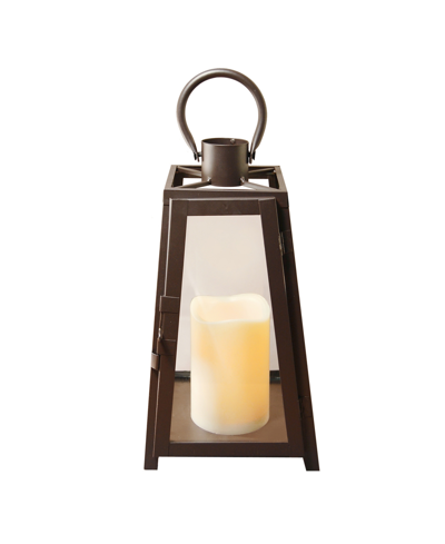 Jh Specialties Inc/lumabase Lumabase Warm Black Tapered Metal Lantern With Led Candle In Black