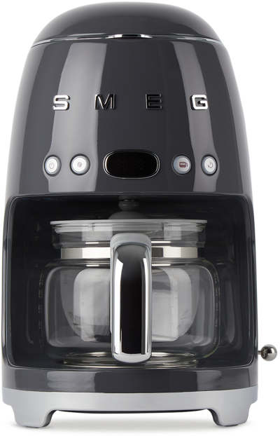 Shop Smeg Grey Retro-style Drip Coffee Machine, 1.2 L In Slate Grey