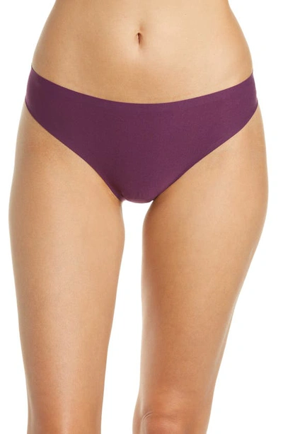 Shop Chantelle Lingerie Soft Stretch Thong In Berry-8r