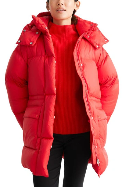 Other Stories Oversize Hooded Down Puffer Coat In Red | ModeSens