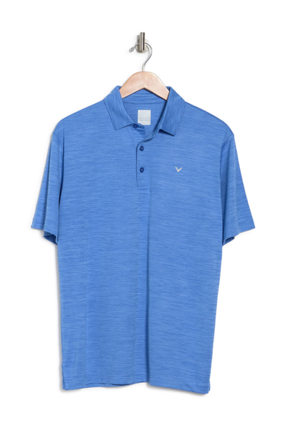 Shop Callaway Golf Textured Polo Shirt In Medium Blue Tattoo Heather