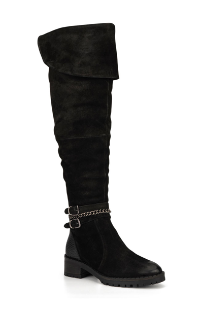 Vintage Foundry Alice Snake Embossed Over-the-knee Boot In Black