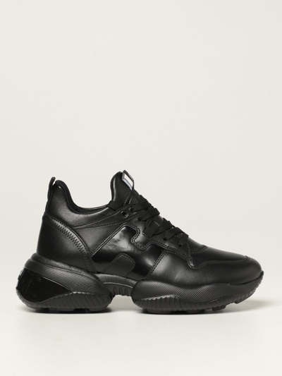 Shop Hogan Sneakers Interaction H568  Sneakers In Leather In Black
