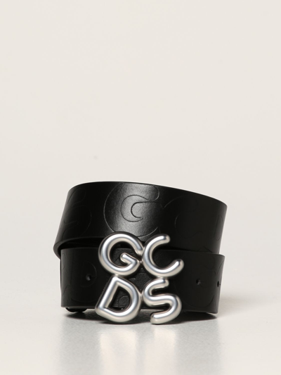 Shop Gcds Leather Belt In Black