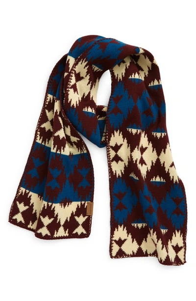 Shop Pendleton Jacquard Merino Wool Knit Scarf In Multi