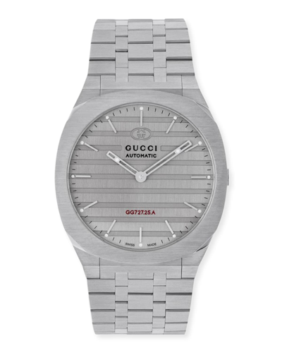 Shop Gucci Men's 40mm Tonal Bracelet Watch In Silver