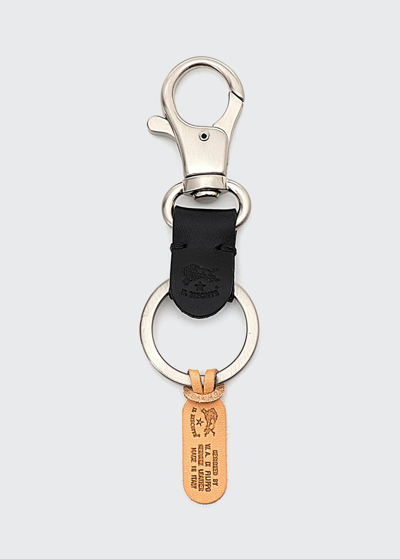 Shop Il Bisonte Unisex Double Leather Keyring In Cognac