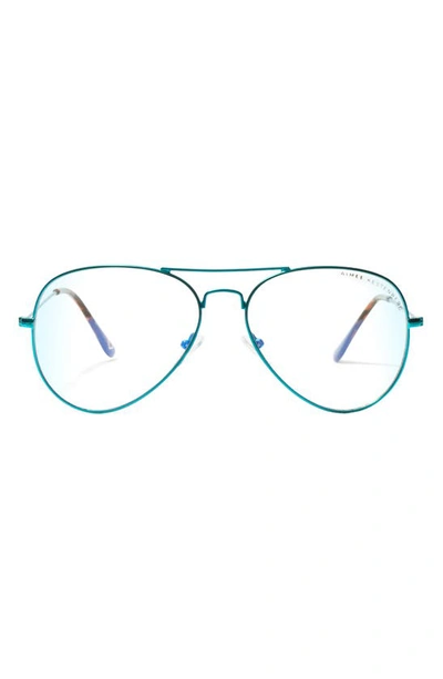 Shop Aimee Kestenberg Broadway 58mm Aviator Blue Light Blocking Glasses In Satin Rainforest Green