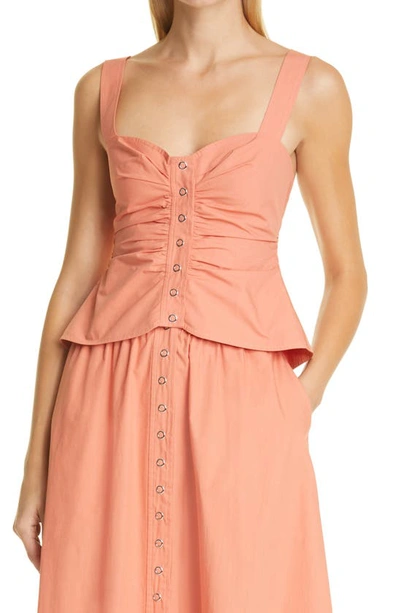 Shop A.l.c Lilah Ruched Tank In Apricot Brandy