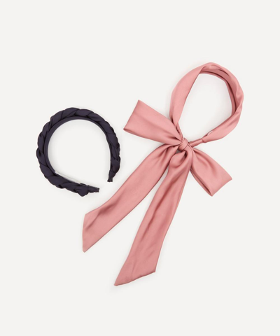 THE UNIFORM THE UNIFORM WOMEN'S PLAITED SATIN AND SATIN SCARF HEADBANDS SET 000745661
