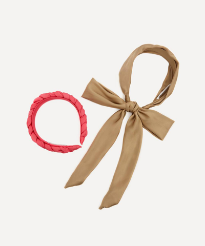 THE UNIFORM THE UNIFORM WOMEN'S PLAITED SATIN AND SATIN SCARF HEADBANDS SET 000745664