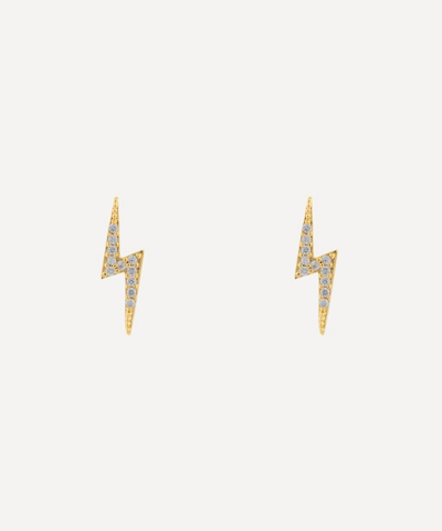 Shop Estella Bartlett Gold-plated Lightning Bolt Cubic Zirconia Stud Earrings