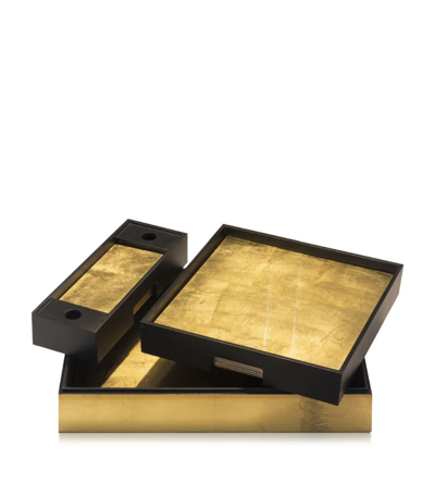 Shop Posh Trading Company Gold Leaf Matbox (set Of 8) In Multi