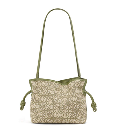 Shop Loewe Mini Flamenco Clutch Bag In Green