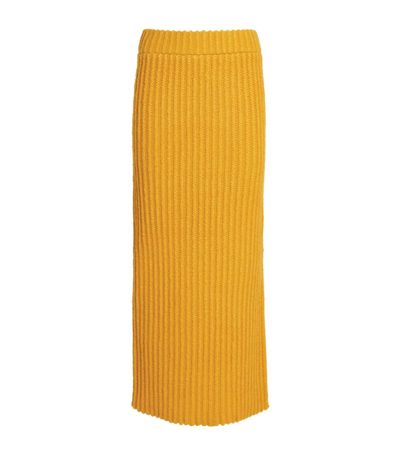 Shop By Malene Birger Wool-blend Kilea Skirt In Yellow