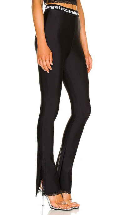 Alexander Wang T Lace-trimmed Stretch Flared Leggings In Black