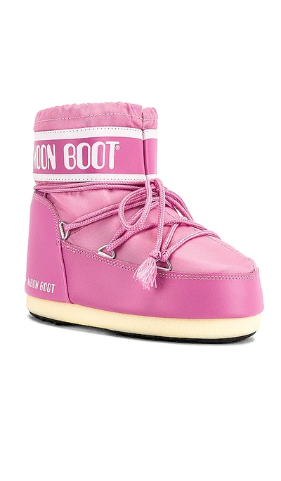 Moon Boot Pink Icon Low Nylon Boots In Pink
