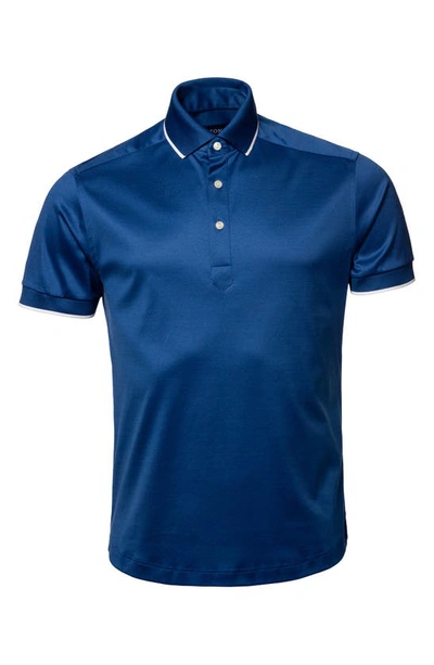Eton Contemporary Fit Filo Di Scozia Short Sleeve Polo In Blue | ModeSens