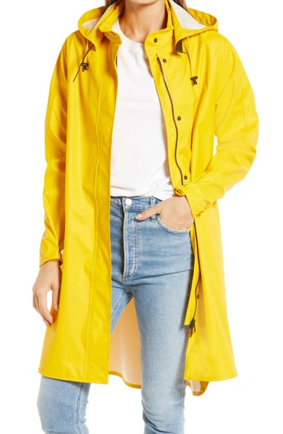 Shop Ilse Jacobsen Hooded Raincoat In Cyber Yellow