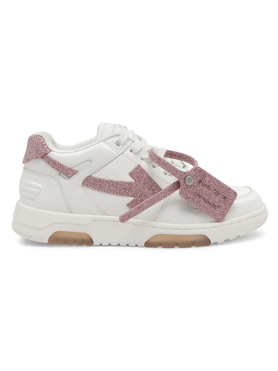 Shop Off-white Out Of Office Low-top Glitter Sneakers In White Pink