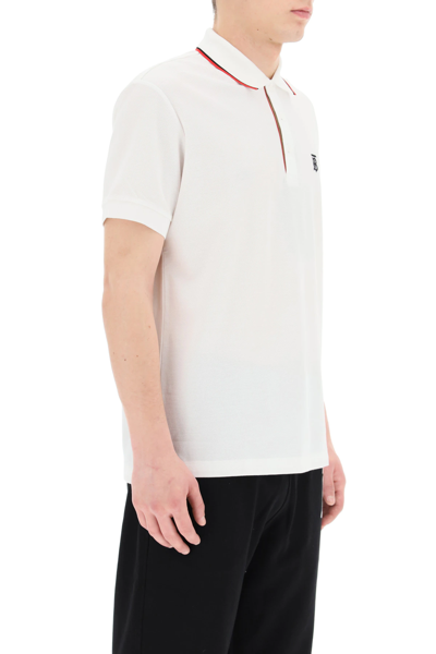 Walton Cotton Polo Shirt in White - Burberry